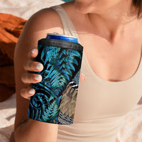 New Zealand Tui Bird Taiaha 4 in 1 Can Cooler Tumbler Maori Weapon Paua Shell Mix Silver Fern LT14 - Polynesian Pride