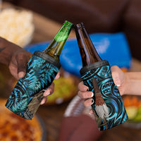New Zealand Tui Bird Taiaha 4 in 1 Can Cooler Tumbler Maori Weapon Paua Shell Mix Silver Fern LT14 - Polynesian Pride