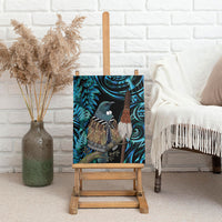 New Zealand Tui Bird Taiaha Canvas Wall Art Maori Weapon Paua Shell Mix Silver Fern LT14 - Polynesian Pride