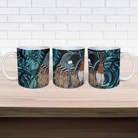 New Zealand Tui Bird Taiaha Ceramic Mug Maori Weapon Paua Shell Mix Silver Fern LT14 - Polynesian Pride