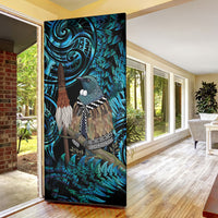 New Zealand Tui Bird Taiaha Door Cover Maori Weapon Paua Shell Mix Silver Fern LT14 - Polynesian Pride