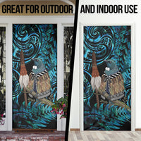New Zealand Tui Bird Taiaha Door Cover Maori Weapon Paua Shell Mix Silver Fern LT14 - Polynesian Pride