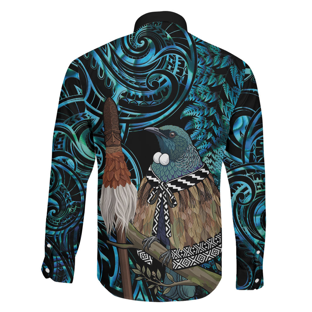 New Zealand Tui Bird Taiaha Family Matching Mermaid Dress and Hawaiian Shirt Maori Weapon Paua Shell Mix Silver Fern LT14 - Polynesian Pride