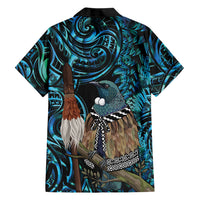 New Zealand Tui Bird Taiaha Family Matching Puletasi and Hawaiian Shirt Maori Weapon Paua Shell Mix Silver Fern LT14 - Polynesian Pride
