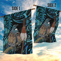 New Zealand Tui Bird Taiaha Garden Flag Maori Weapon Paua Shell Mix Silver Fern LT14 - Polynesian Pride