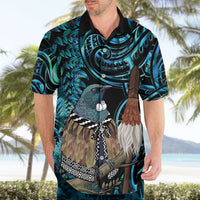 New Zealand Tui Bird Taiaha Hawaiian Shirt Maori Weapon Paua Shell Mix Silver Fern LT14 - Polynesian Pride
