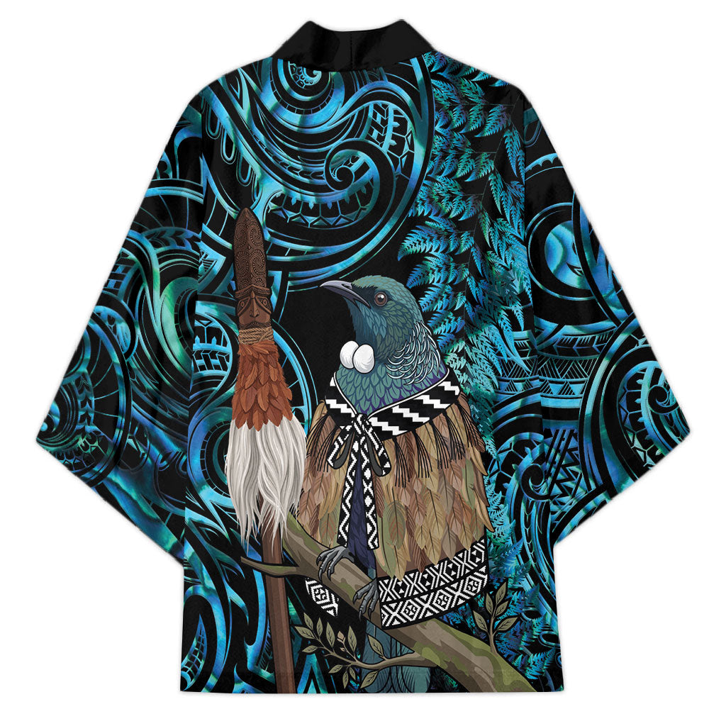 New Zealand Tui Bird Taiaha Kimono Maori Weapon Paua Shell Mix Silver Fern LT14 - Polynesian Pride