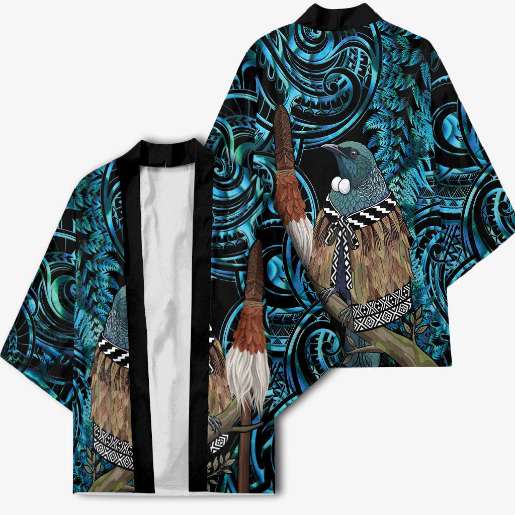 New Zealand Tui Bird Taiaha Kimono Maori Weapon Paua Shell Mix Silver Fern LT14 - Polynesian Pride
