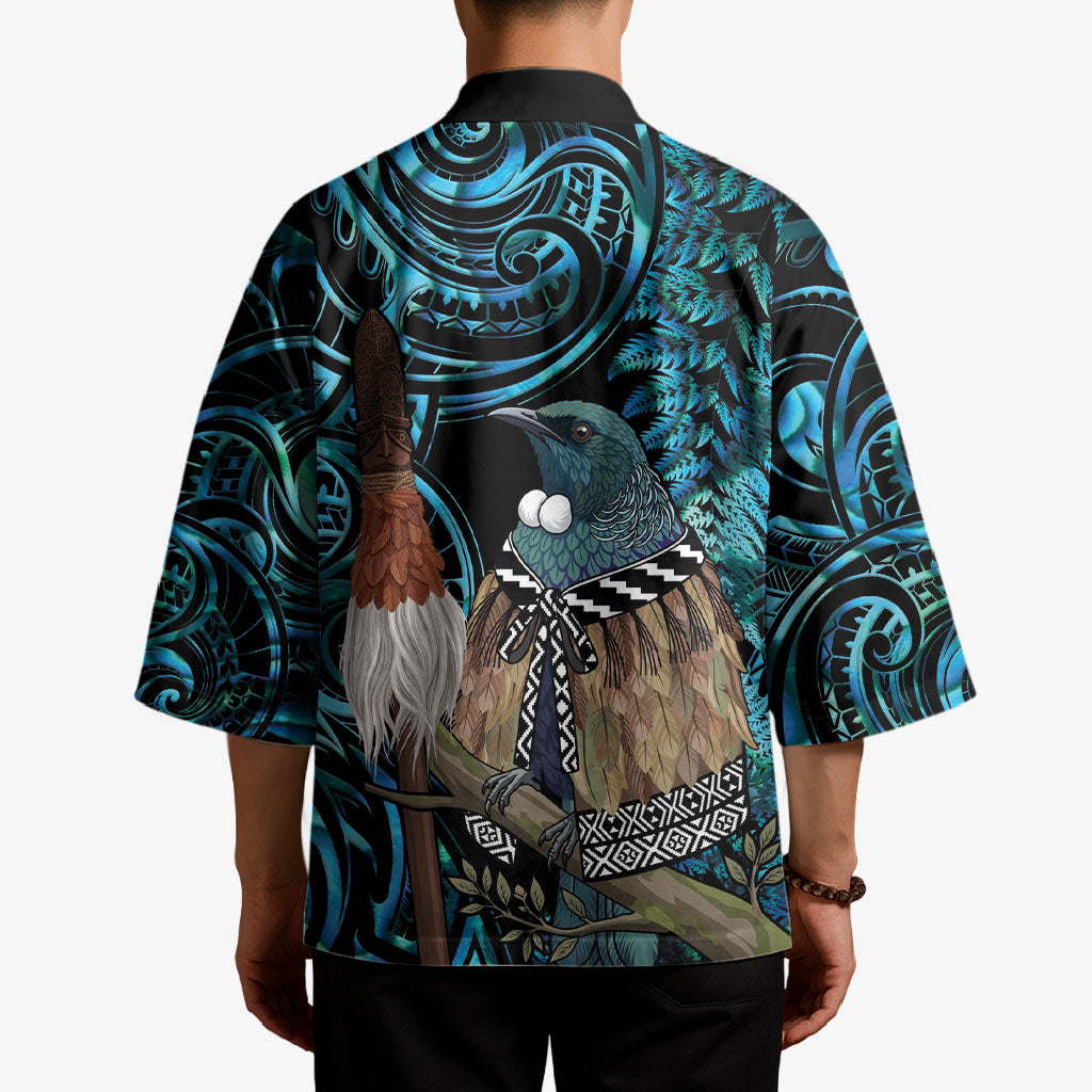 New Zealand Tui Bird Taiaha Kimono Maori Weapon Paua Shell Mix Silver Fern LT14 - Polynesian Pride
