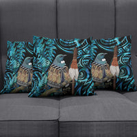 New Zealand Tui Bird Taiaha Pillow Cover Maori Weapon Paua Shell Mix Silver Fern LT14 - Polynesian Pride