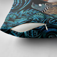 New Zealand Tui Bird Taiaha Pillow Cover Maori Weapon Paua Shell Mix Silver Fern LT14 - Polynesian Pride