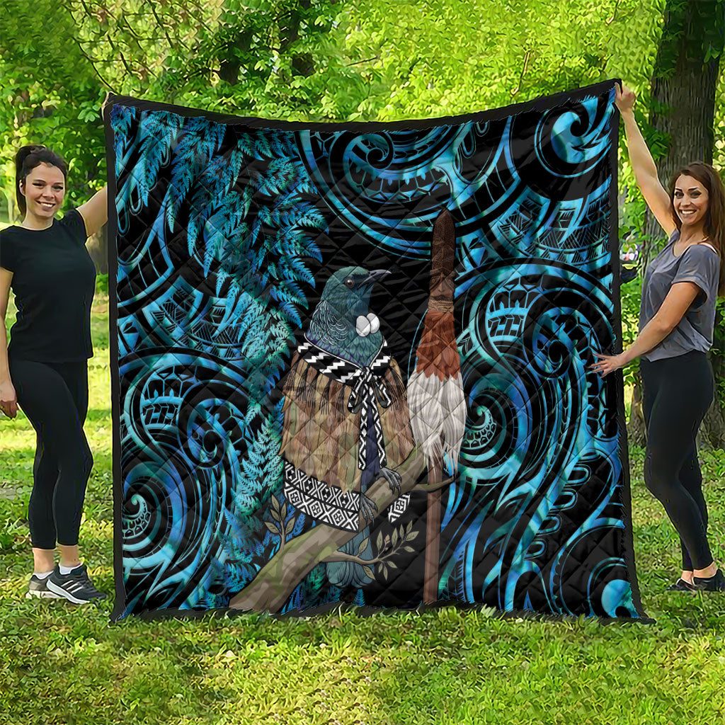New Zealand Tui Bird Taiaha Quilt Maori Weapon Paua Shell Mix Silver Fern LT14 - Polynesian Pride