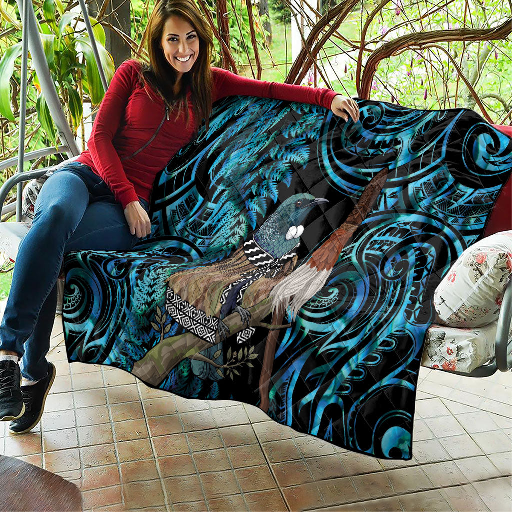 New Zealand Tui Bird Taiaha Quilt Maori Weapon Paua Shell Mix Silver Fern LT14 - Polynesian Pride