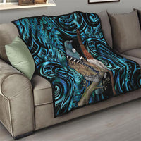 New Zealand Tui Bird Taiaha Quilt Maori Weapon Paua Shell Mix Silver Fern LT14 - Polynesian Pride
