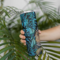 New Zealand Tui Bird Taiaha Skinny Tumbler Maori Weapon Paua Shell Mix Silver Fern LT14 - Polynesian Pride