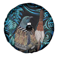 New Zealand Tui Bird Taiaha Spare Tire Cover Maori Weapon Paua Shell Mix Silver Fern LT14 - Polynesian Pride