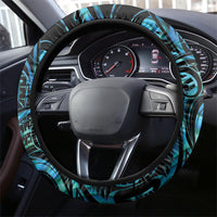 New Zealand Tui Bird Taiaha Steering Wheel Cover Maori Weapon Paua Shell Mix Silver Fern LT14 - Polynesian Pride