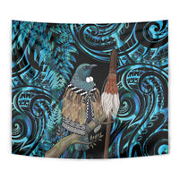 New Zealand Tui Bird Taiaha Tapestry Maori Weapon Paua Shell Mix Silver Fern LT14 - Polynesian Pride