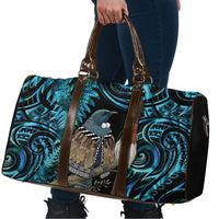 New Zealand Tui Bird Taiaha Travel Bag Maori Weapon Paua Shell Mix Silver Fern LT14 - Polynesian Pride