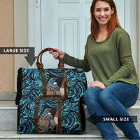 New Zealand Tui Bird Taiaha Travel Bag Maori Weapon Paua Shell Mix Silver Fern LT14 - Polynesian Pride