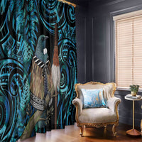 New Zealand Tui Bird Taiaha Window Curtain Maori Weapon Paua Shell Mix Silver Fern LT14 - Polynesian Pride