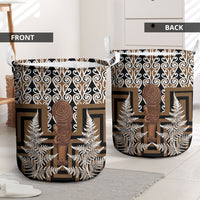 Wahaika New Zealand Laundry Basket Maori Weapon Kowhaiwhai Fern Poutama Motifs LT14 - Polynesian Pride