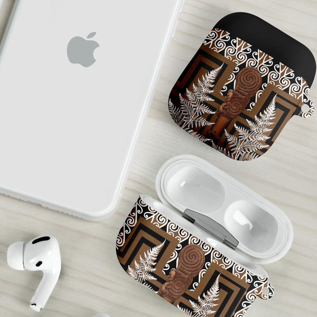 Wahaika New Zealand AirPods Case Maori Weapon Kowhaiwhai Fern Poutama Motifs LT14 - Polynesian Pride