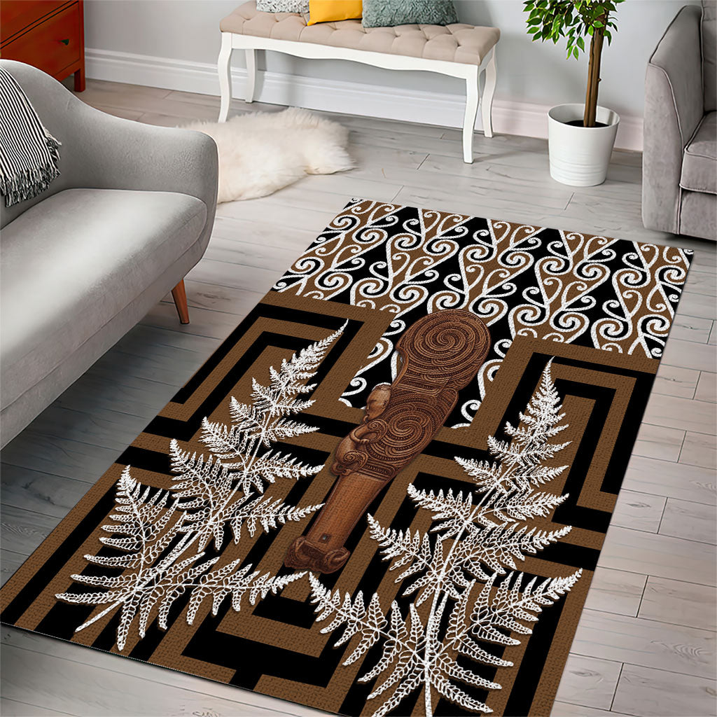 Wahaika New Zealand Area Rug Maori Weapon Kowhaiwhai Fern Poutama Motifs LT14 - Polynesian Pride