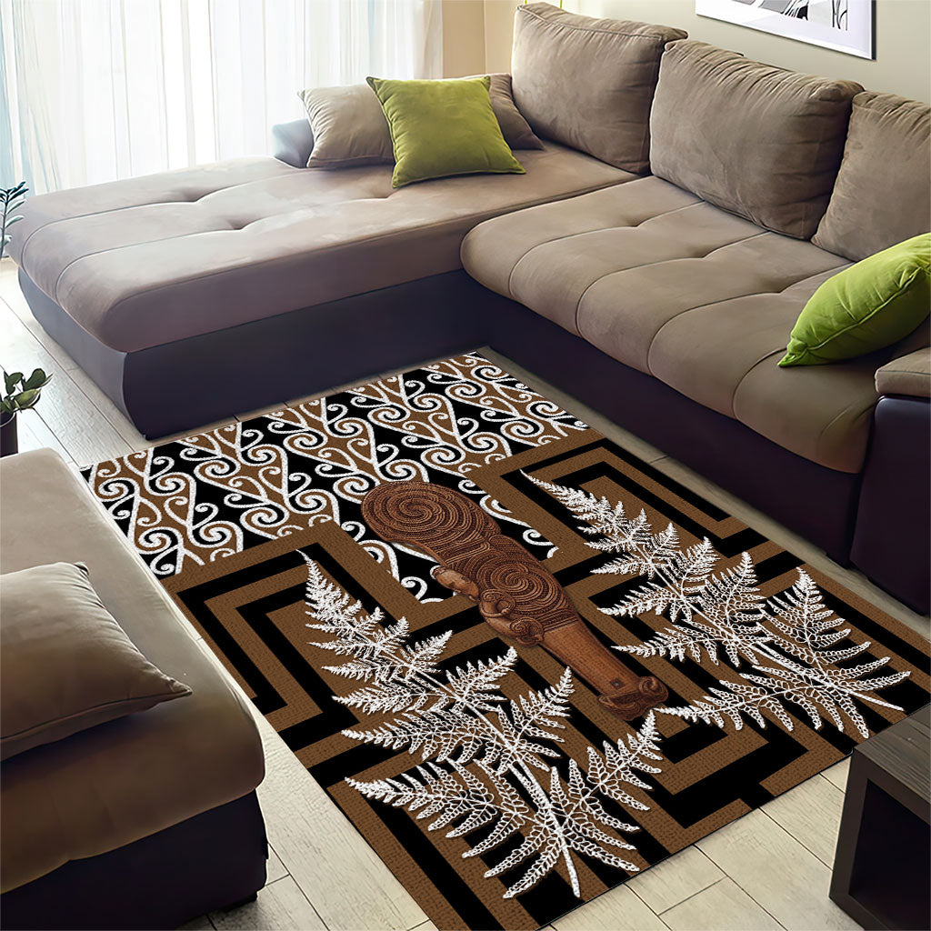 Wahaika New Zealand Area Rug Maori Weapon Kowhaiwhai Fern Poutama Motifs LT14 - Polynesian Pride