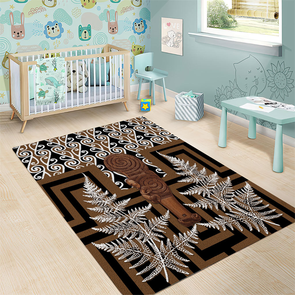 Wahaika New Zealand Area Rug Maori Weapon Kowhaiwhai Fern Poutama Motifs LT14 - Polynesian Pride