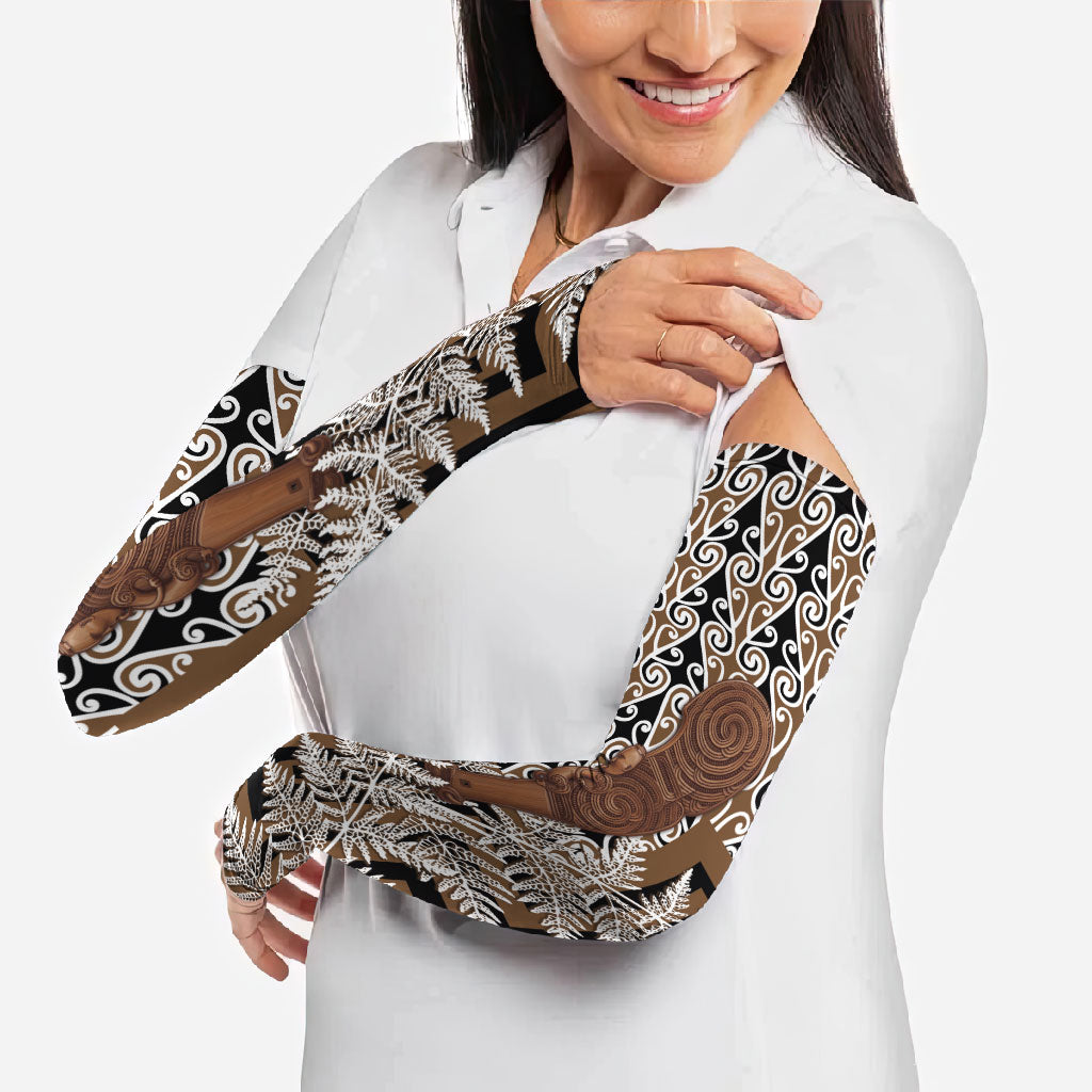 Wahaika New Zealand Arm Sleeves Maori Weapon Kowhaiwhai Fern Poutama Motifs LT14 - Polynesian Pride