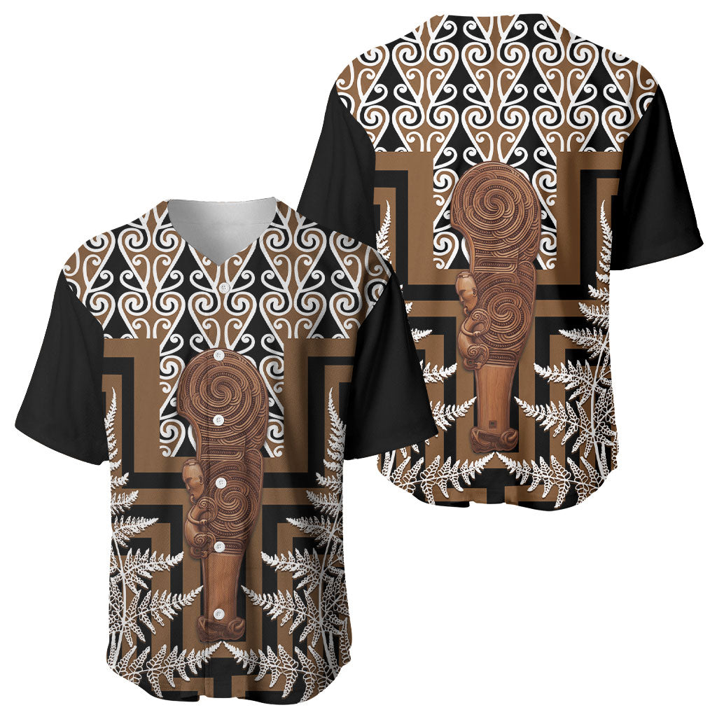 Wahaika New Zealand Baseball Jersey Maori Weapon Kowhaiwhai Fern Poutama Motifs LT14 - Polynesian Pride