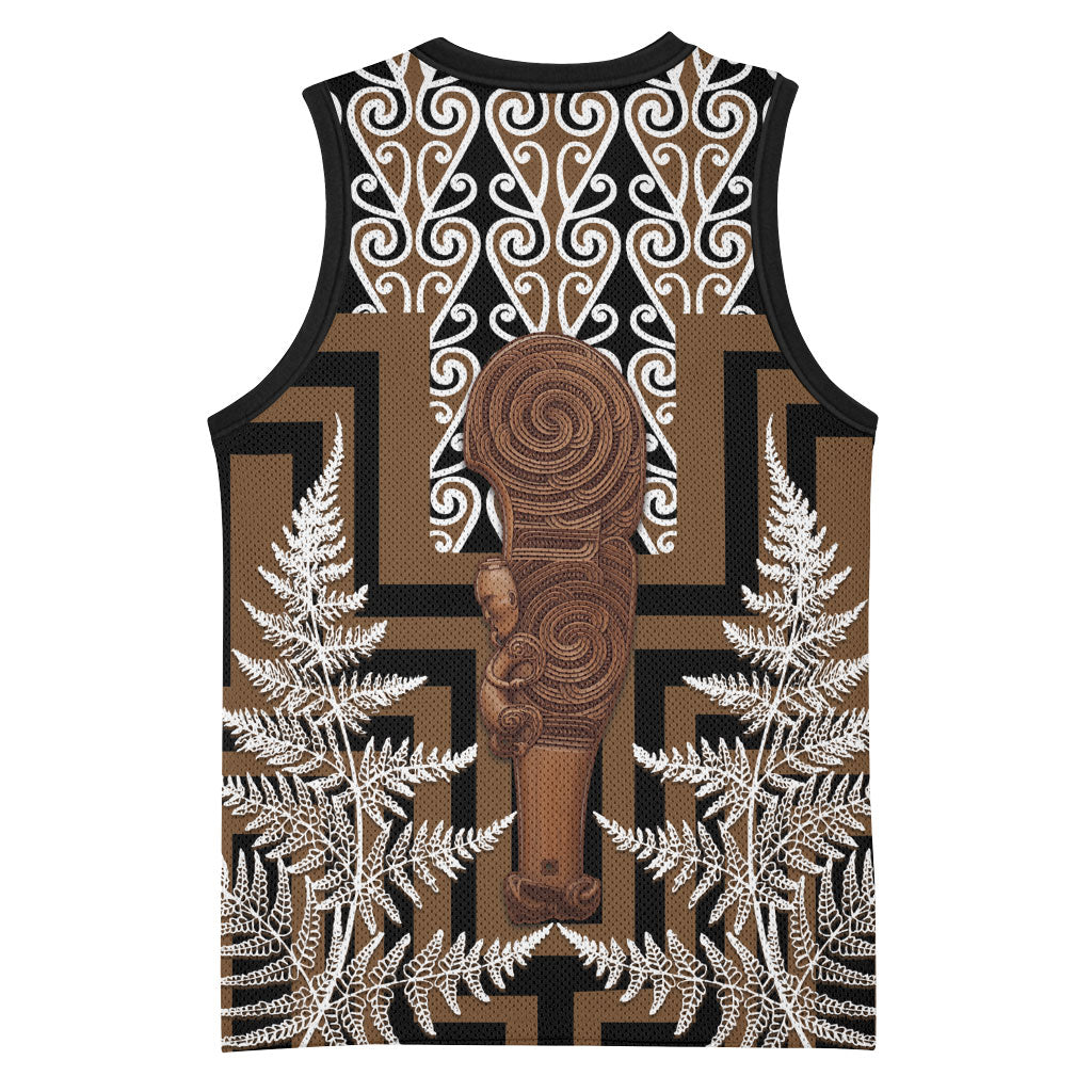 Wahaika New Zealand Basketball Jersey Maori Weapon Kowhaiwhai Fern Poutama Motifs LT14 - Polynesian Pride