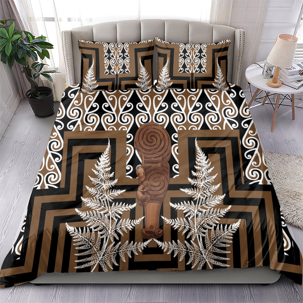 Wahaika New Zealand Bedding Set Maori Weapon Kowhaiwhai Fern Poutama Motifs LT14 - Polynesian Pride
