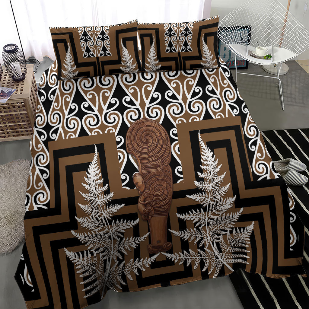 Wahaika New Zealand Bedding Set Maori Weapon Kowhaiwhai Fern Poutama Motifs LT14 - Polynesian Pride