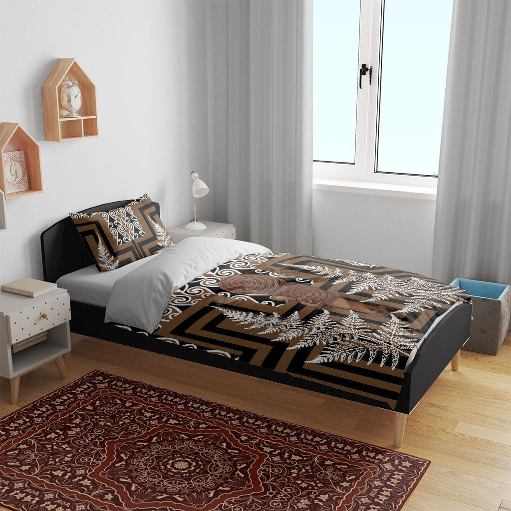 Wahaika New Zealand Bedding Set Maori Weapon Kowhaiwhai Fern Poutama Motifs LT14 - Polynesian Pride