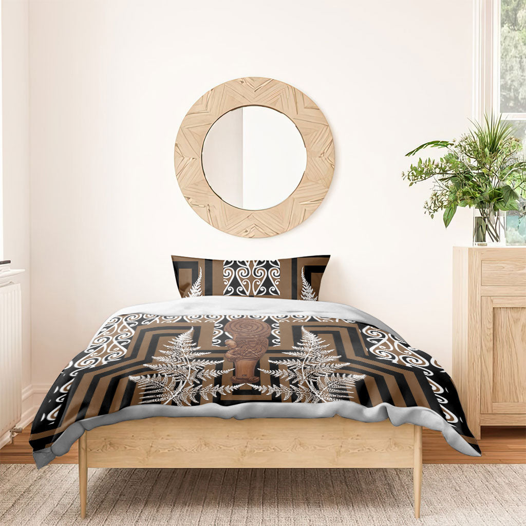 Wahaika New Zealand Bedding Set Maori Weapon Kowhaiwhai Fern Poutama Motifs LT14 - Polynesian Pride
