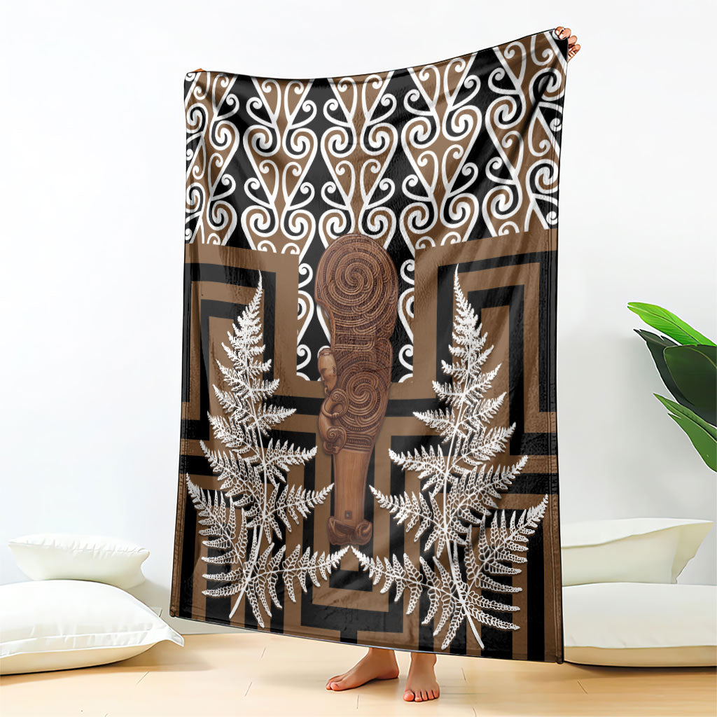 Wahaika New Zealand Blanket Maori Weapon Kowhaiwhai Fern Poutama Motifs LT14 - Polynesian Pride