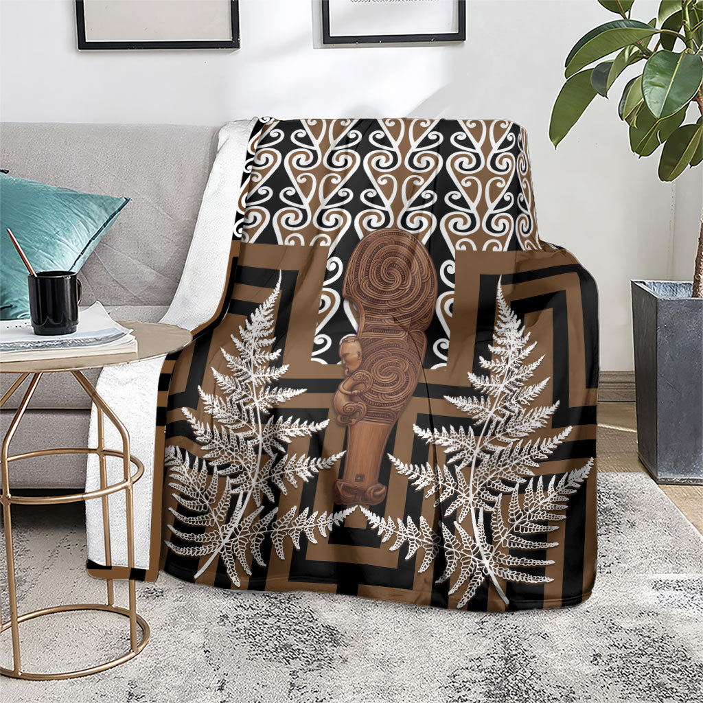 Wahaika New Zealand Blanket Maori Weapon Kowhaiwhai Fern Poutama Motifs LT14 - Polynesian Pride