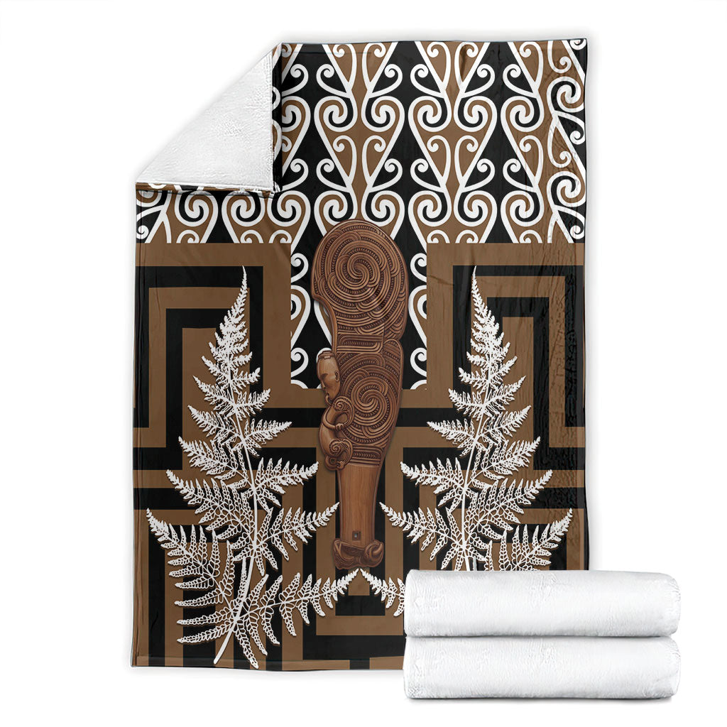 Wahaika New Zealand Blanket Maori Weapon Kowhaiwhai Fern Poutama Motifs LT14 - Polynesian Pride