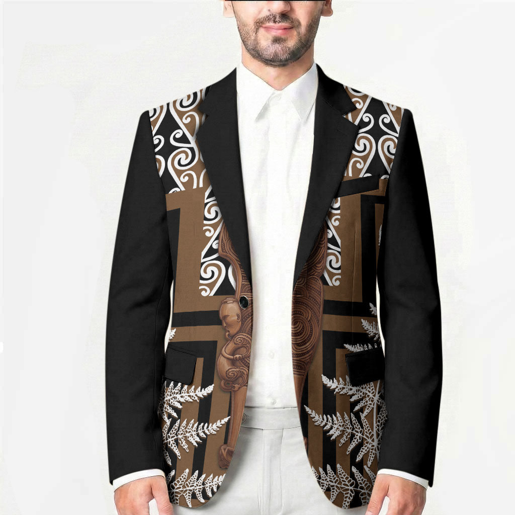 Wahaika New Zealand Blazer Maori Weapon Kowhaiwhai Fern Poutama Motifs LT14 - Polynesian Pride