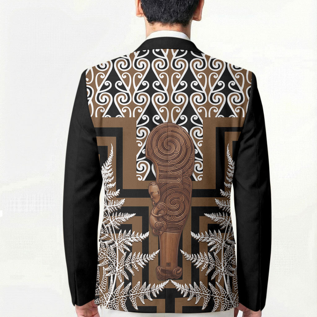 Wahaika New Zealand Blazer Maori Weapon Kowhaiwhai Fern Poutama Motifs LT14 - Polynesian Pride