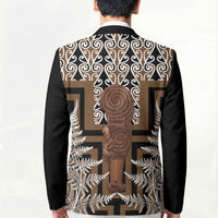 Wahaika New Zealand Blazer Maori Weapon Kowhaiwhai Fern Poutama Motifs LT14 - Polynesian Pride