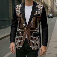 Wahaika New Zealand Blazer Maori Weapon Kowhaiwhai Fern Poutama Motifs LT14 - Polynesian Pride