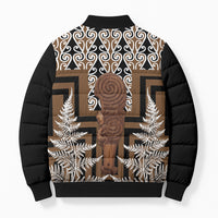 Wahaika New Zealand Bomber Puffer Jacket Maori Weapon Kowhaiwhai Fern Poutama Motifs LT14 - Polynesian Pride