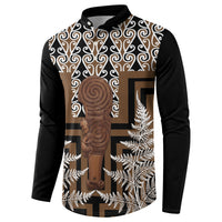 Wahaika New Zealand Button Sweatshirt Maori Weapon Kowhaiwhai Fern Poutama Motifs LT14 - Polynesian Pride