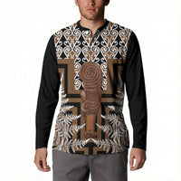 Wahaika New Zealand Button Sweatshirt Maori Weapon Kowhaiwhai Fern Poutama Motifs LT14 - Polynesian Pride