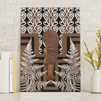 Wahaika New Zealand Canvas Wall Art Maori Weapon Kowhaiwhai Fern Poutama Motifs LT14 Without Frame Brown - Polynesian Pride