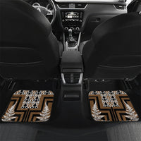 Wahaika New Zealand Car Mats Maori Weapon Kowhaiwhai Fern Poutama Motifs LT14 Set 2pcs - Back Brown - Polynesian Pride