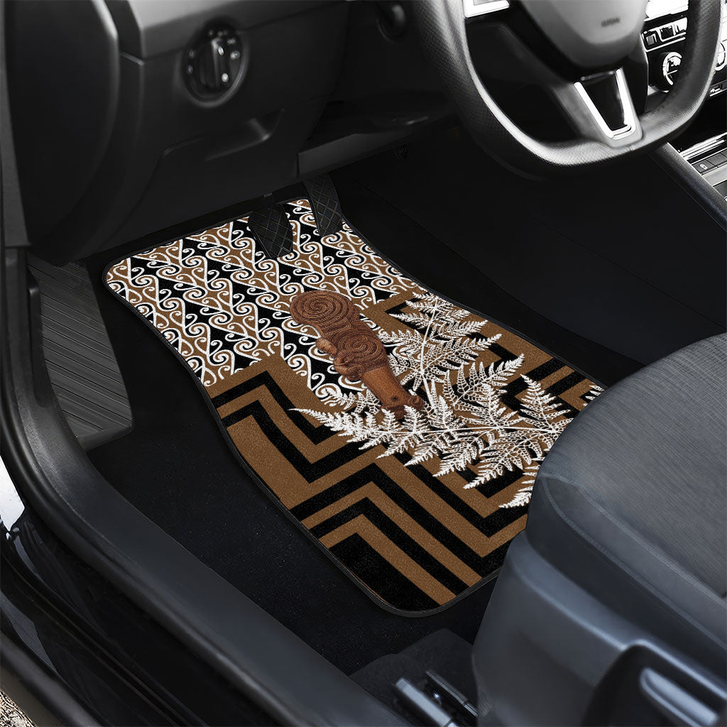 Wahaika New Zealand Car Mats Maori Weapon Kowhaiwhai Fern Poutama Motifs LT14 - Polynesian Pride